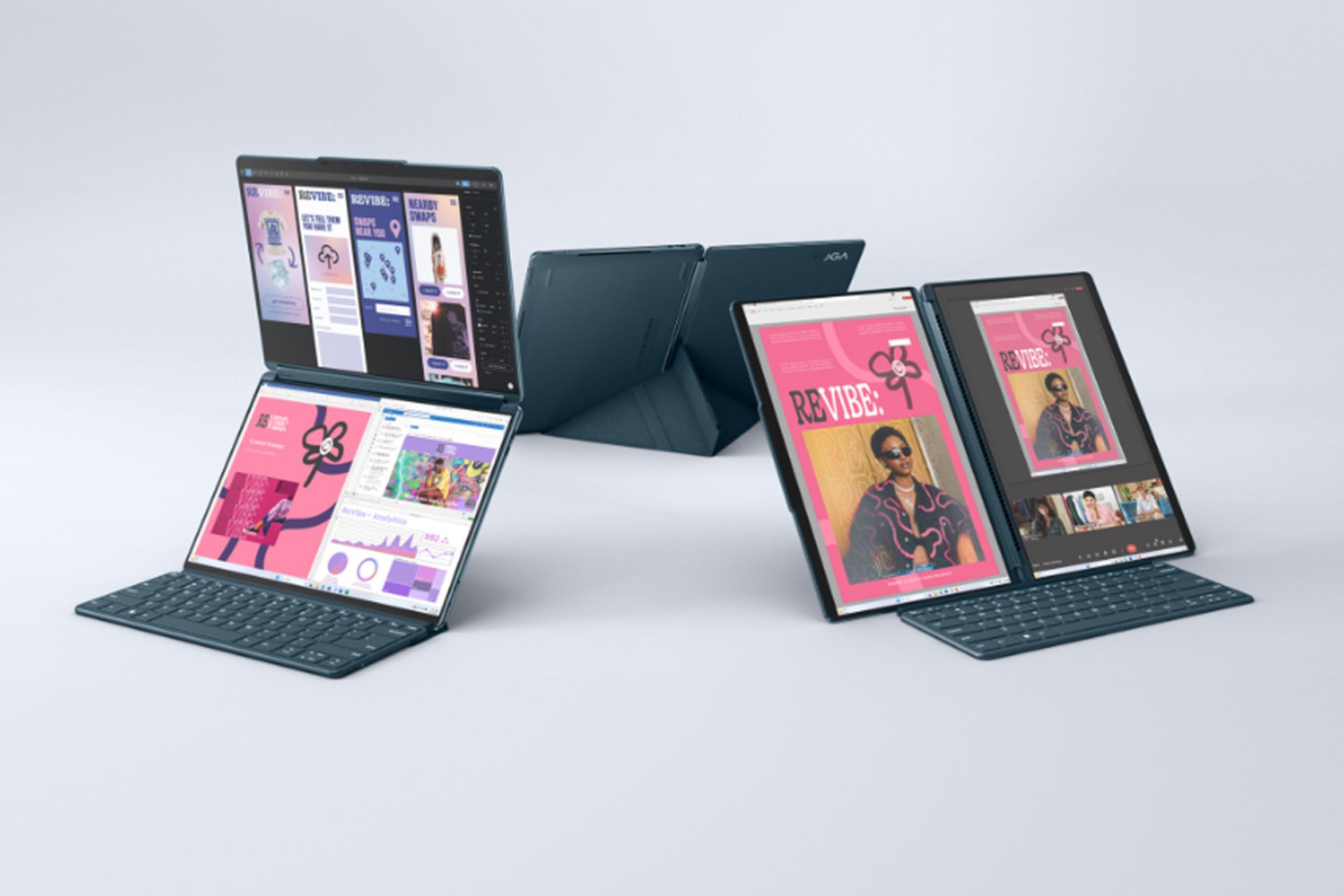 لپ تاپ لنوو Yoga Book 9i با دو صفحه نمایش 
