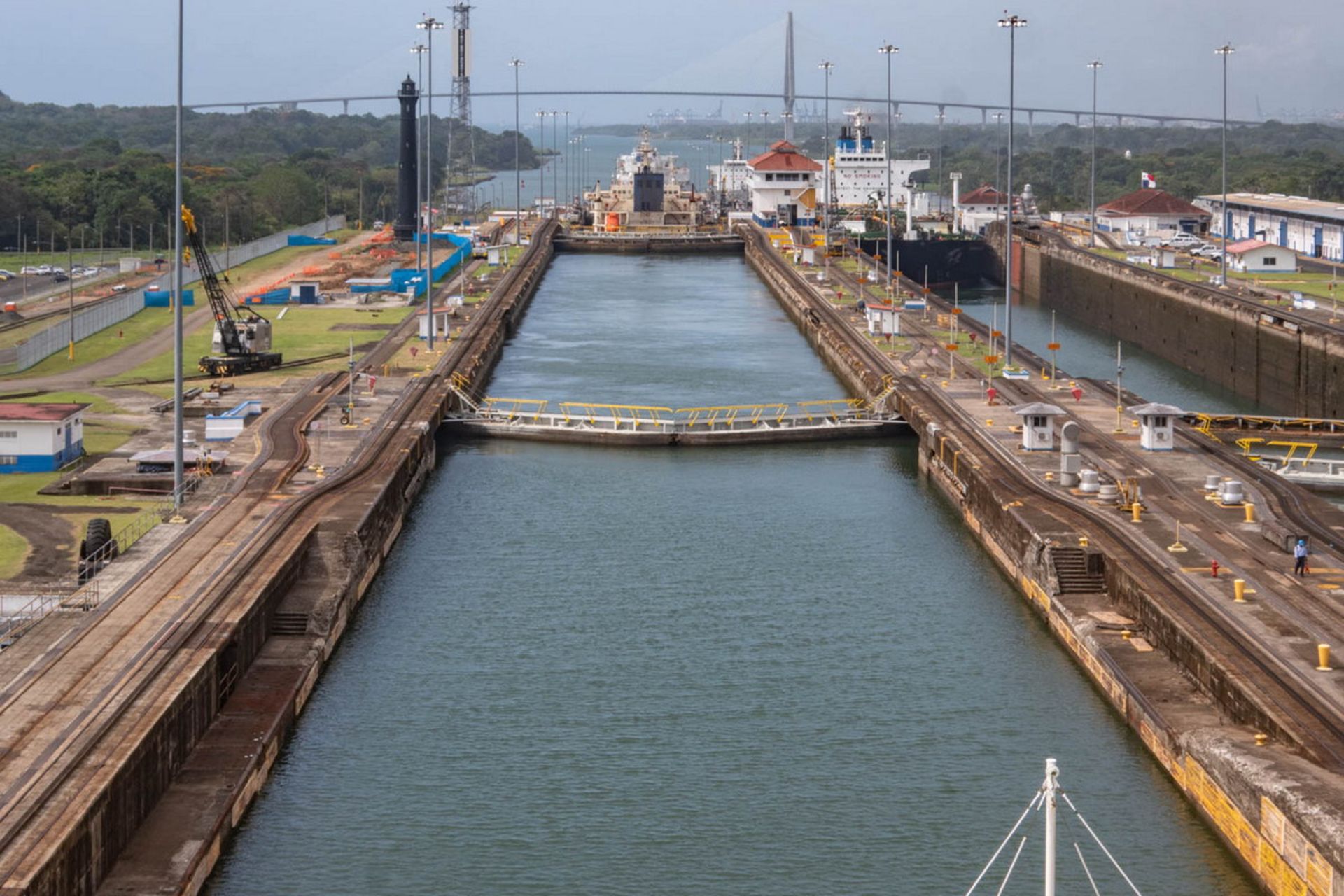 نمای فعلی قفل گاتون کانال پاناما دروازه سوم