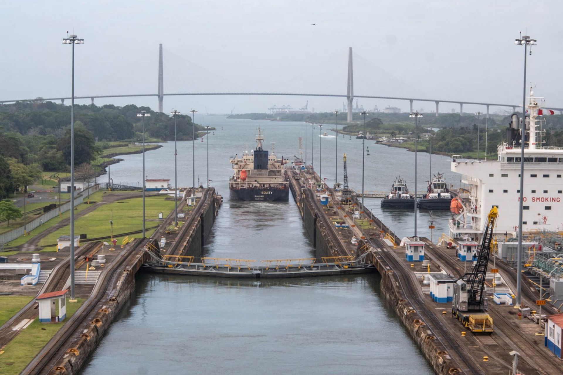 نمای فعلی قفل گاتون کانال پاناما 