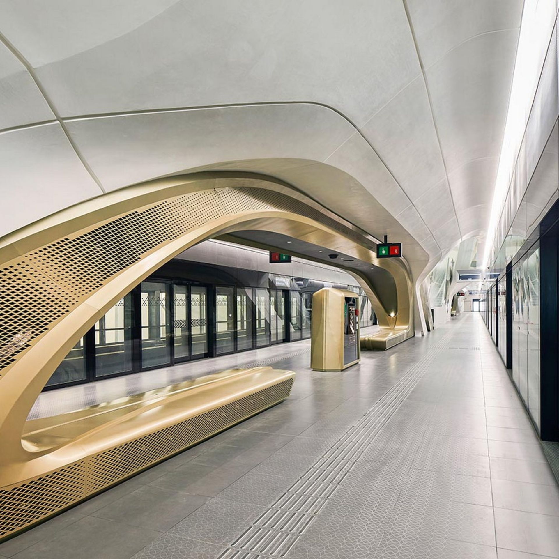 نمای داخلی ایستگاه KAFD مترو ریاض