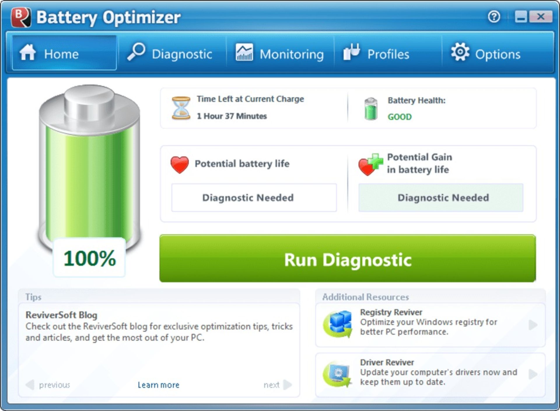 محیط کاربری Battery Optimizer