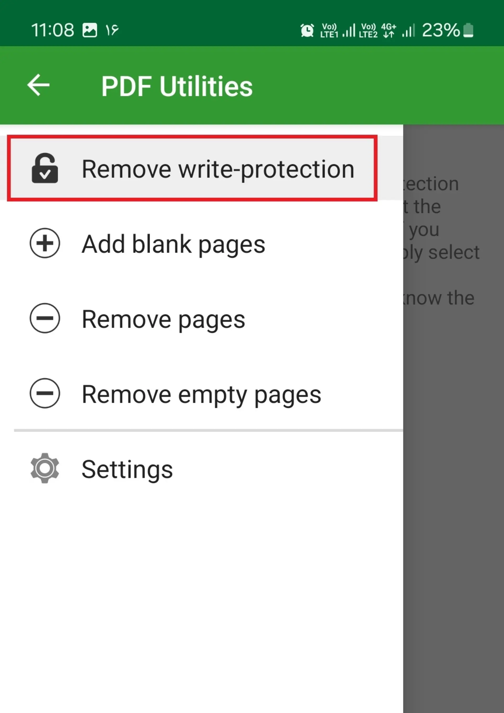 حذف قفل pdf در اندروید