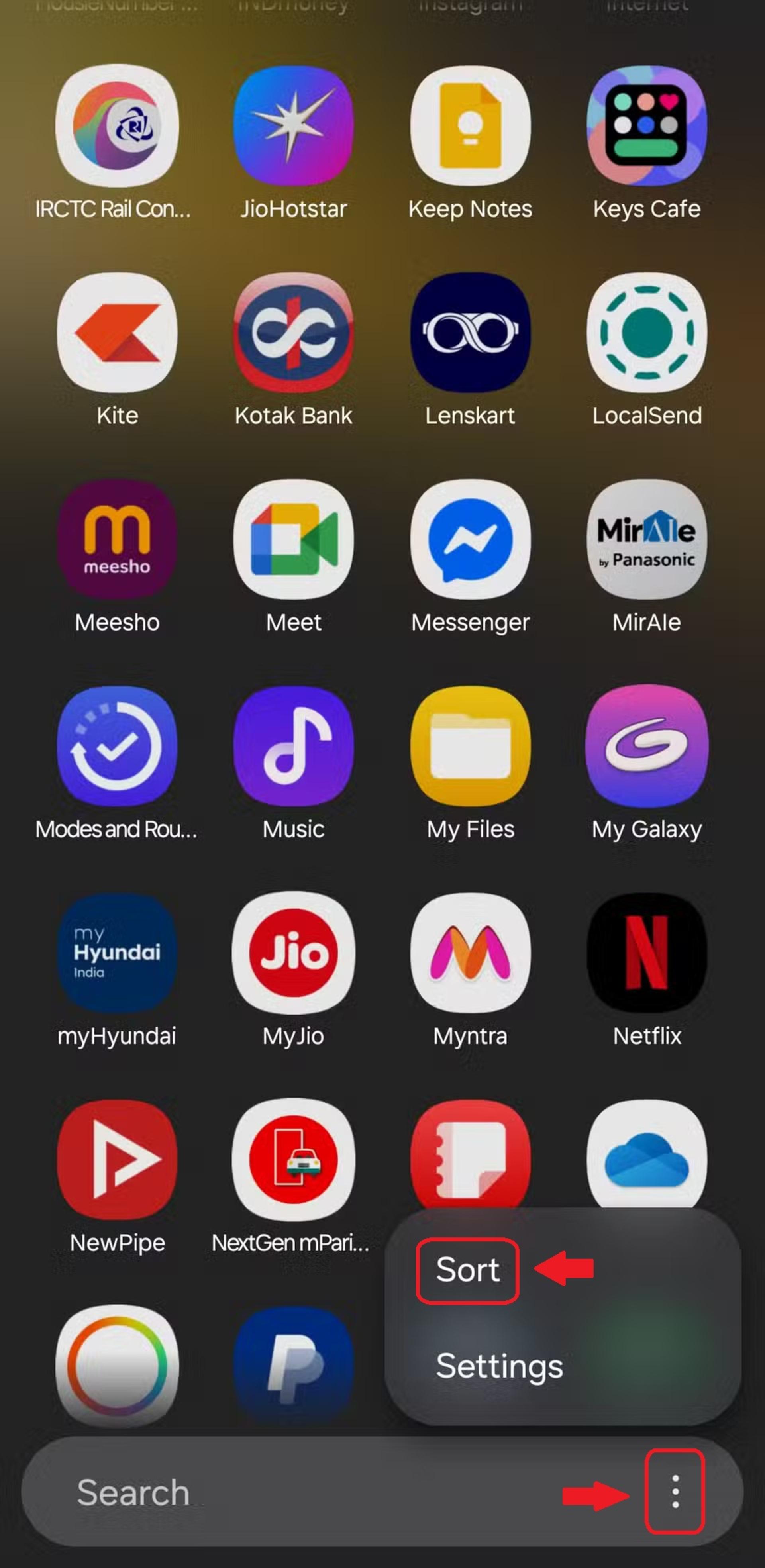  تغییر منوی برنامه‌ها به حالت افقی در One UI 7