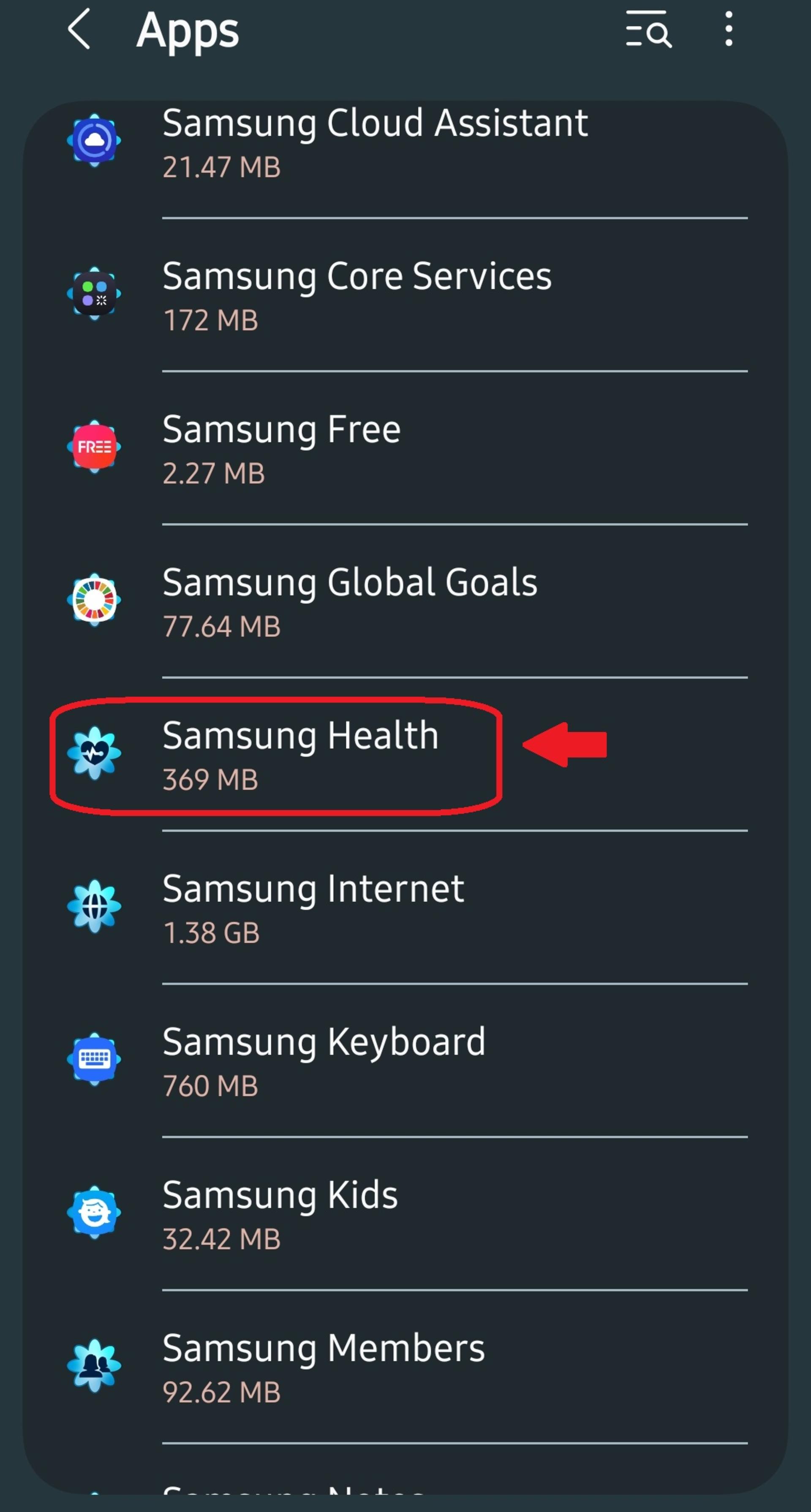 خاموش‌کردن Samsung Health