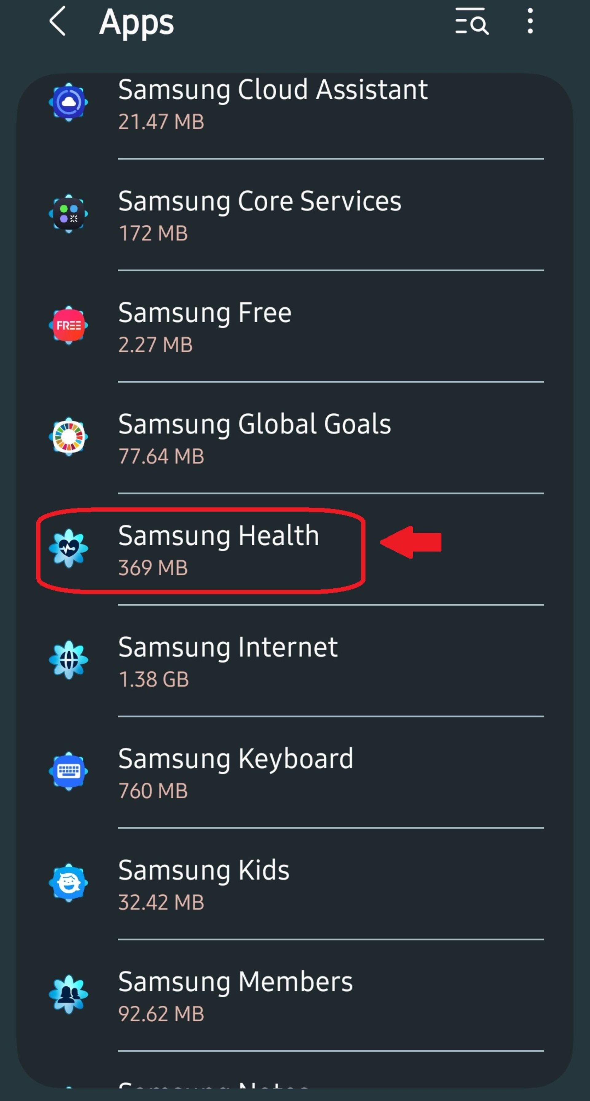 خاموش‌کردن Samsung Health