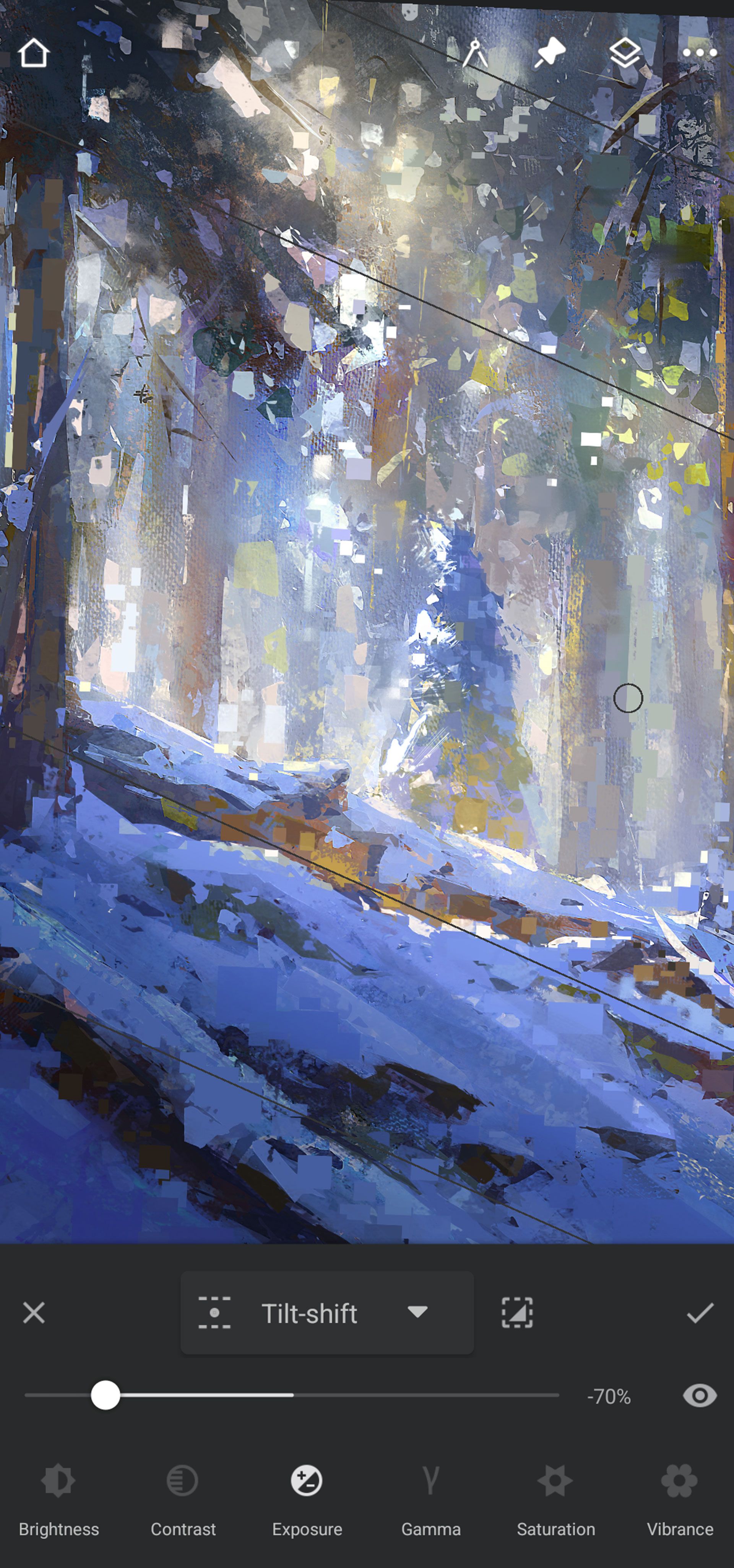 نقاشی محیطی برفی در گوشی هوشمند