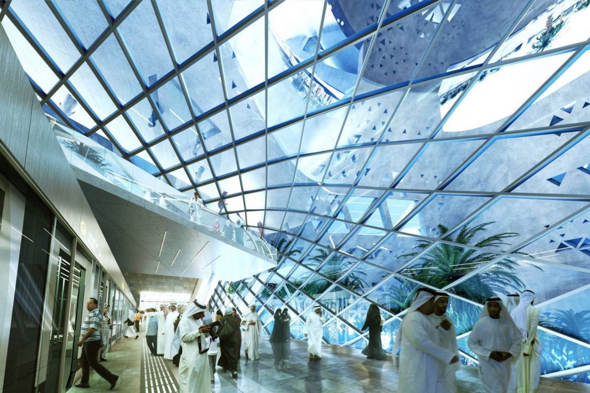 نمای داخلی ایستگاه قصر الحکم مترو ریاض