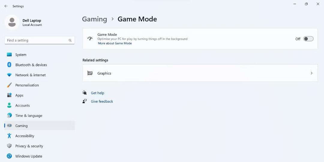 غیر‌فعال کردن حالت Game mode 