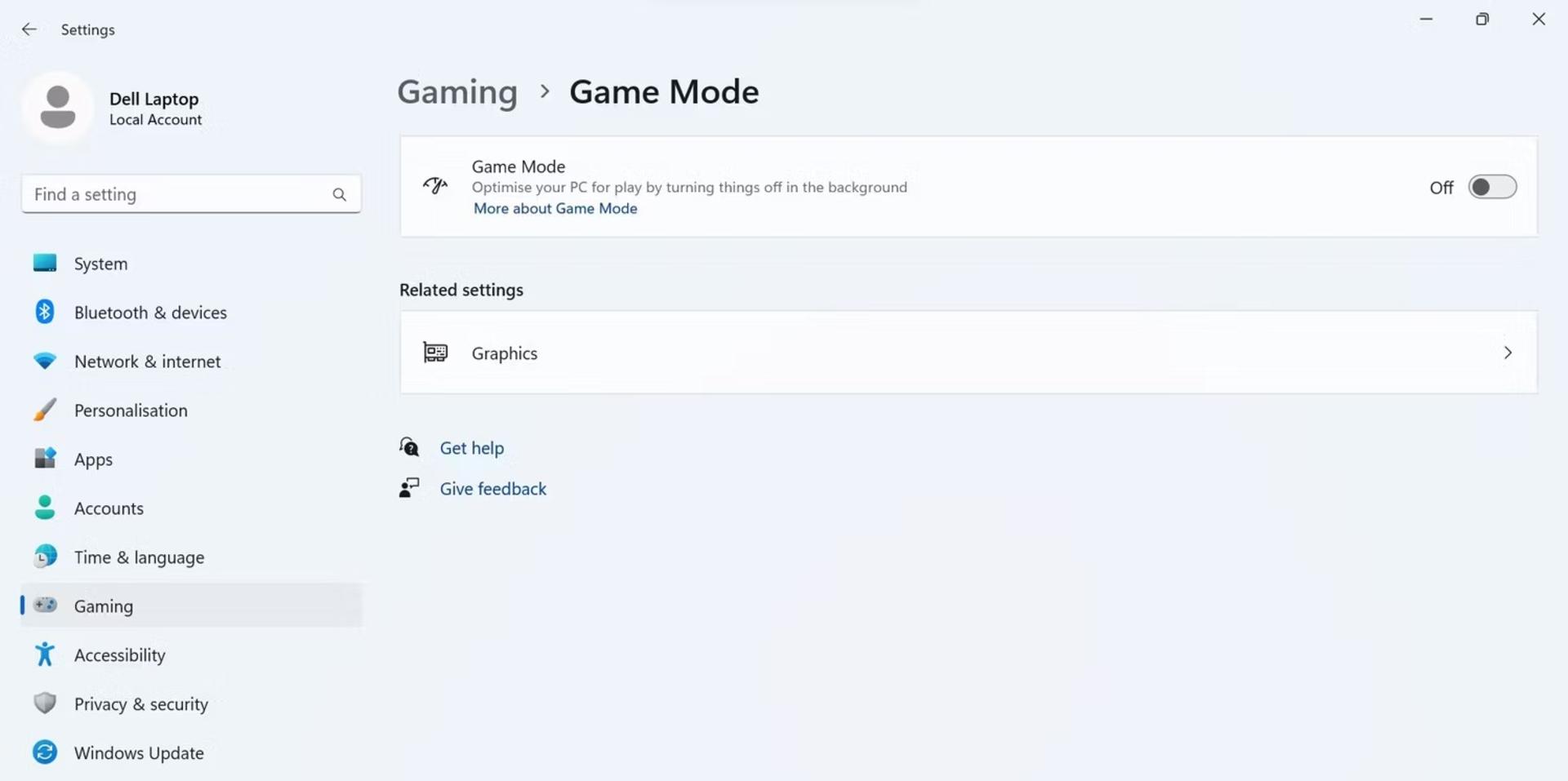غیر‌فعال کردن حالت Game mode 