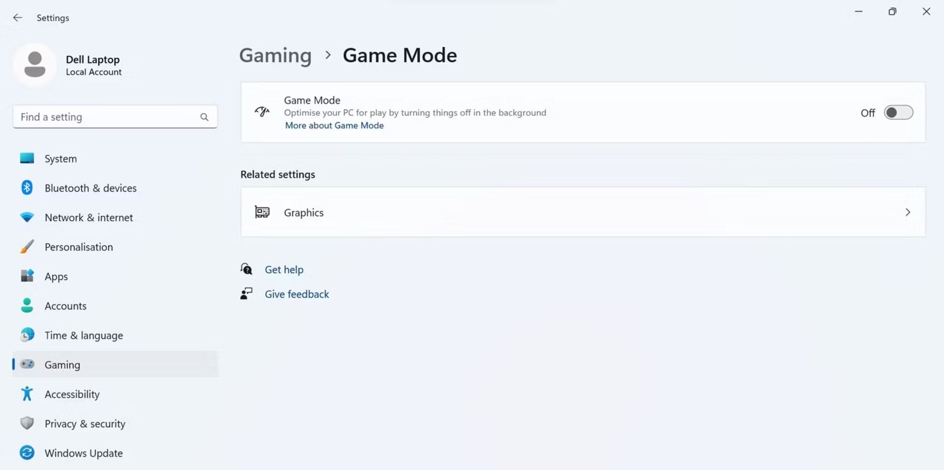 غیر‌فعال کردن حالت Game mode 