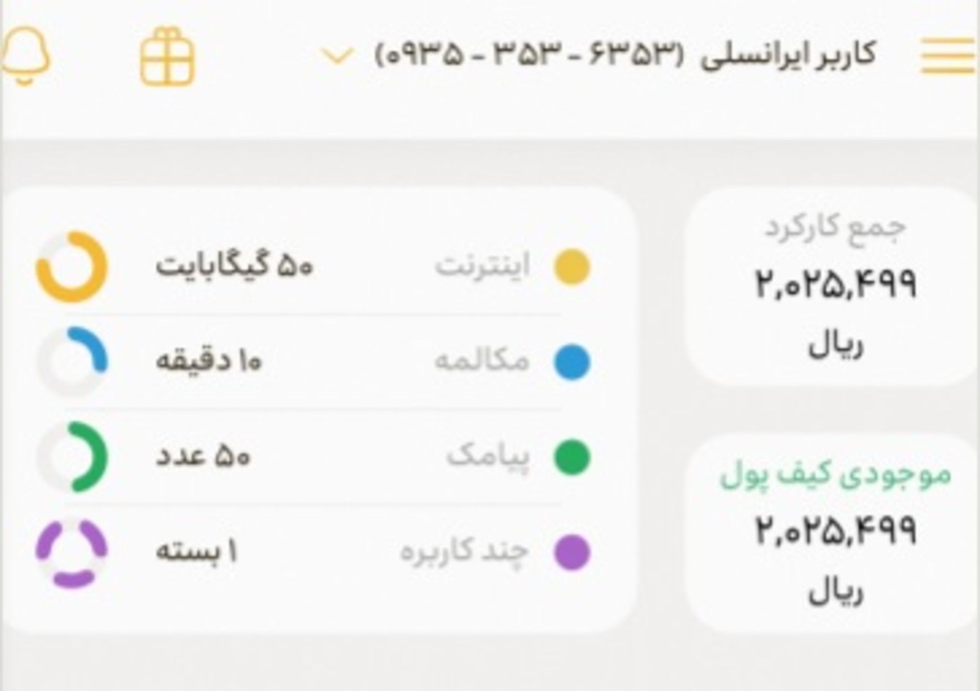 ایرانسل استعلام اینترنت