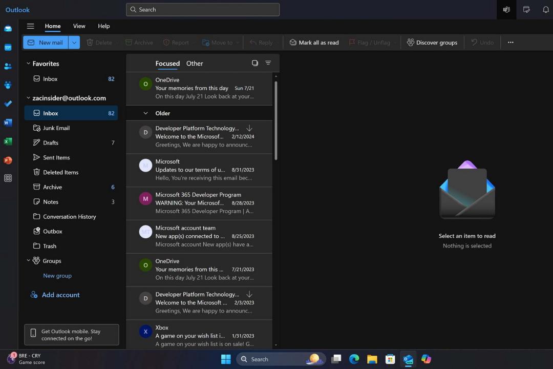 برنامه جدید Outlook در آپدیت ۲۰۲۴ ویندوز ۱۱