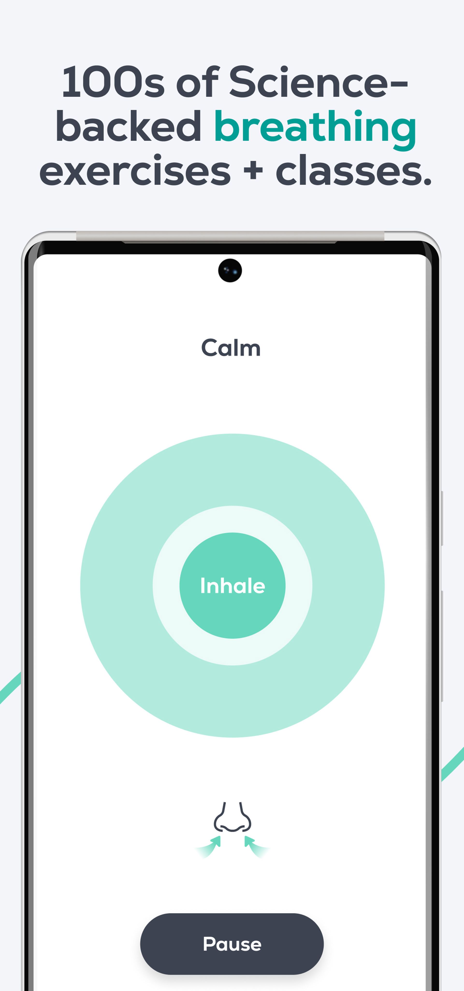 نمایش اسکرین شاتی از قابلیت تنفس Breathwrk