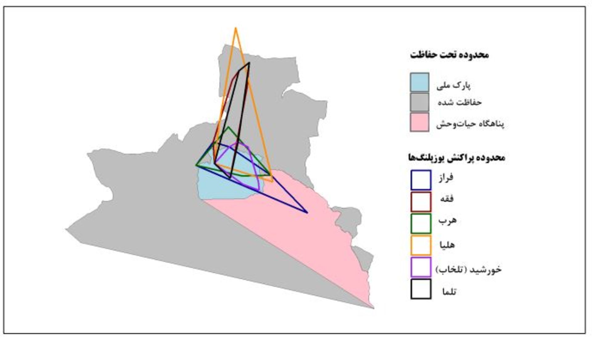 محدوده حرکت یوزپلنگ‌ها در توران