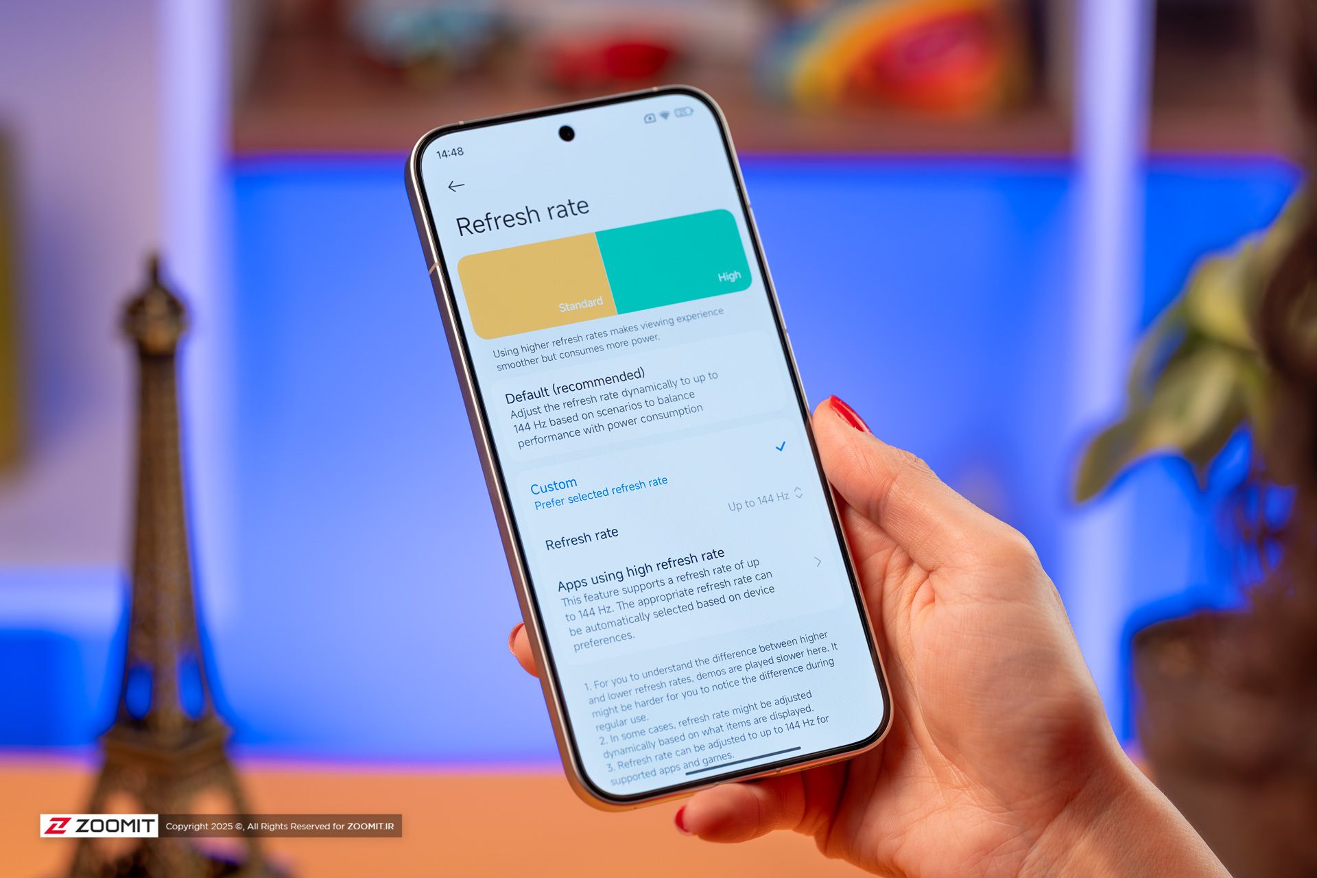 تنظیمات رفرش ریت شیائومی 15T پرو