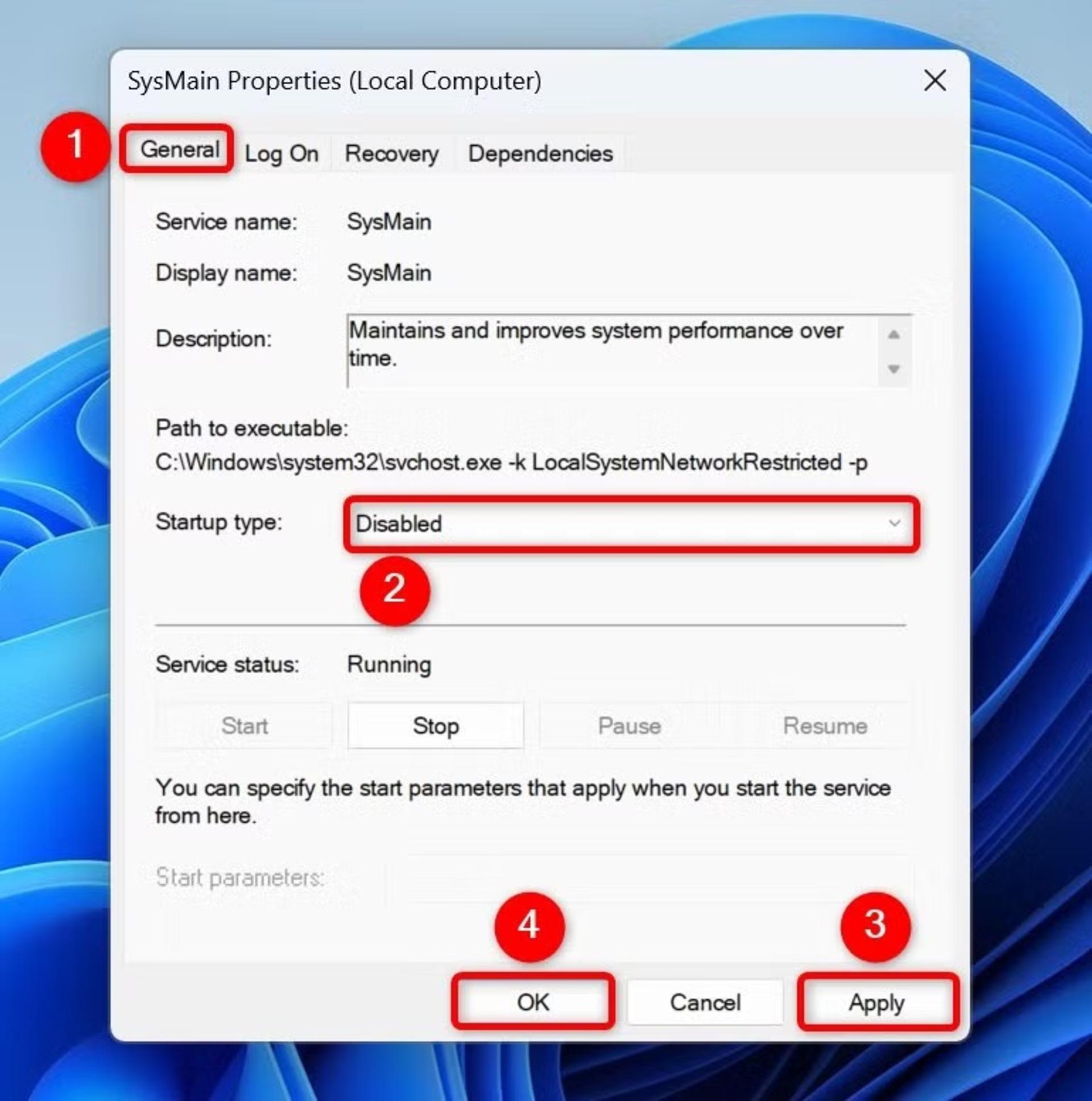 غیرفعال سازی سرویس SysMain برای دسترسی بیشتر برنامه ها به حافظه رم