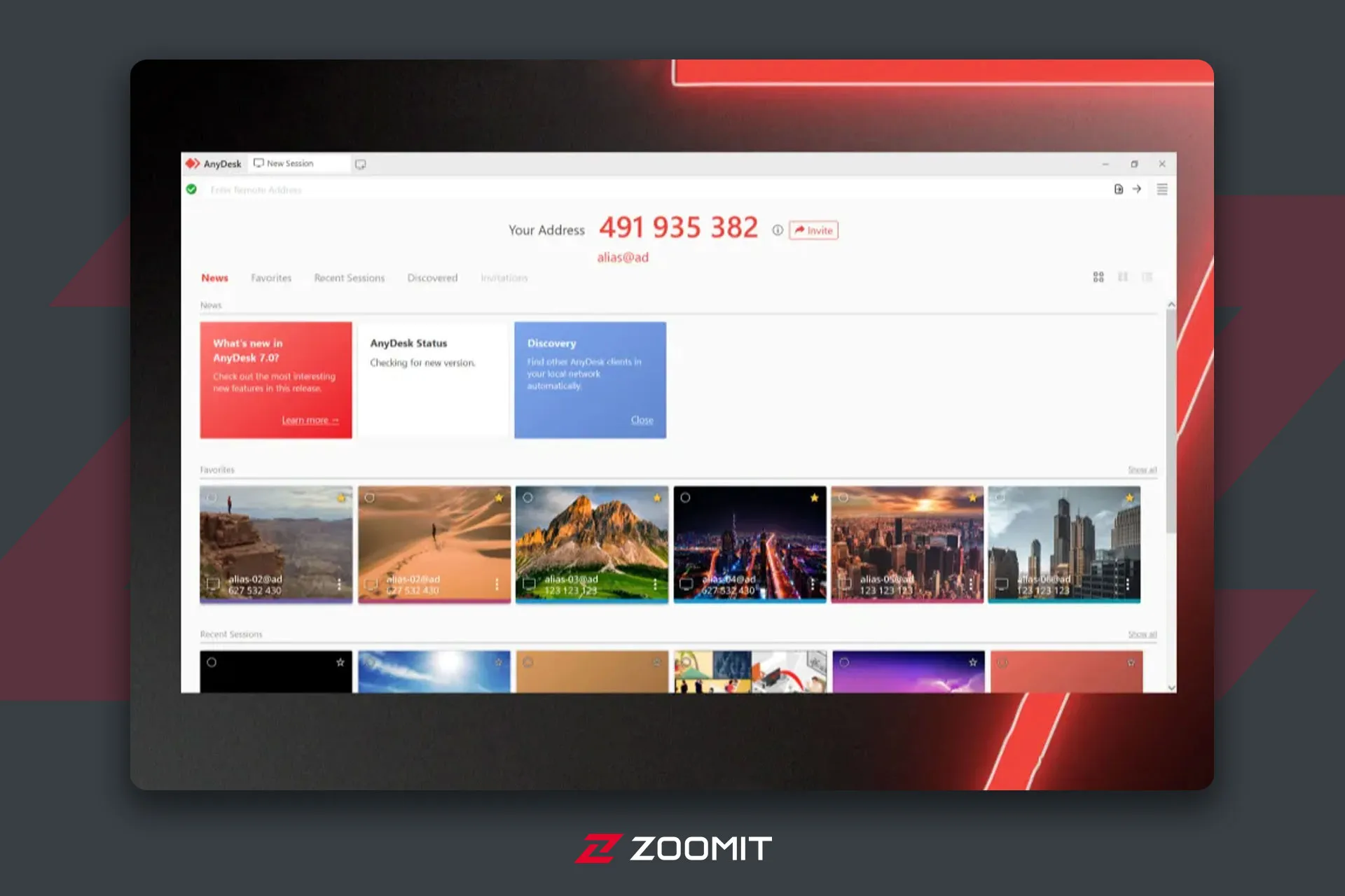 محیط نرم افزار Anydesk 