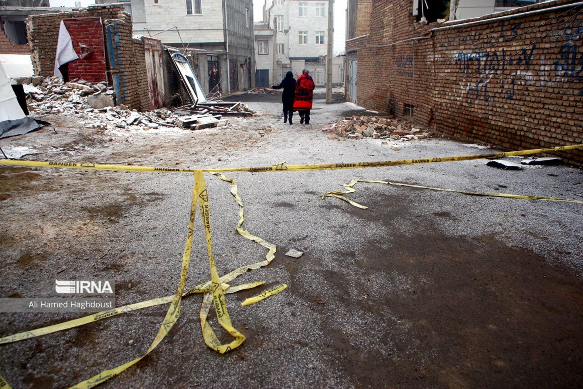 خیابان مسدودشده زمین لرزه خوی