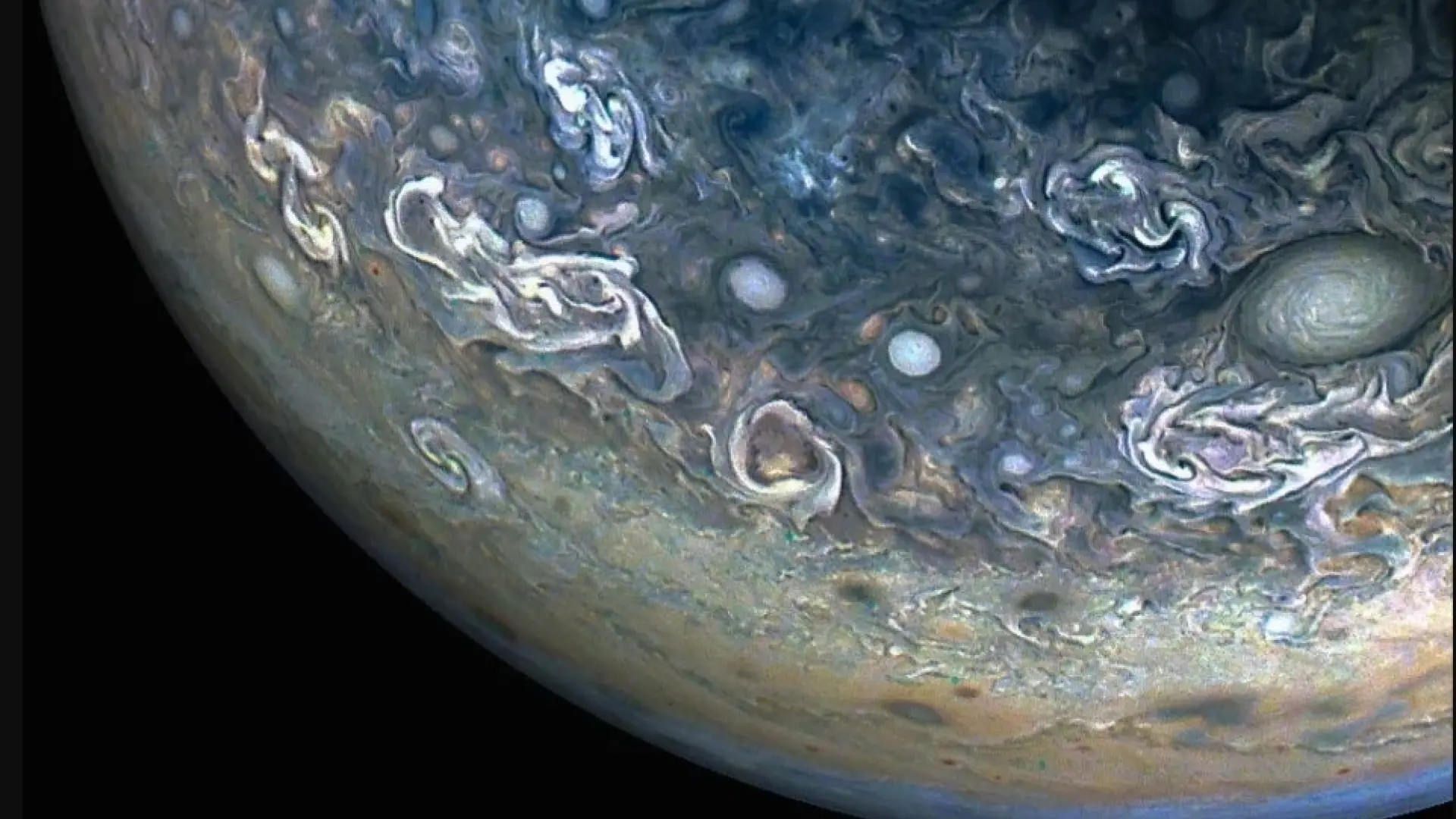 چرخش‌های عظیم و توفان‌های چرخندی سطح مشتری