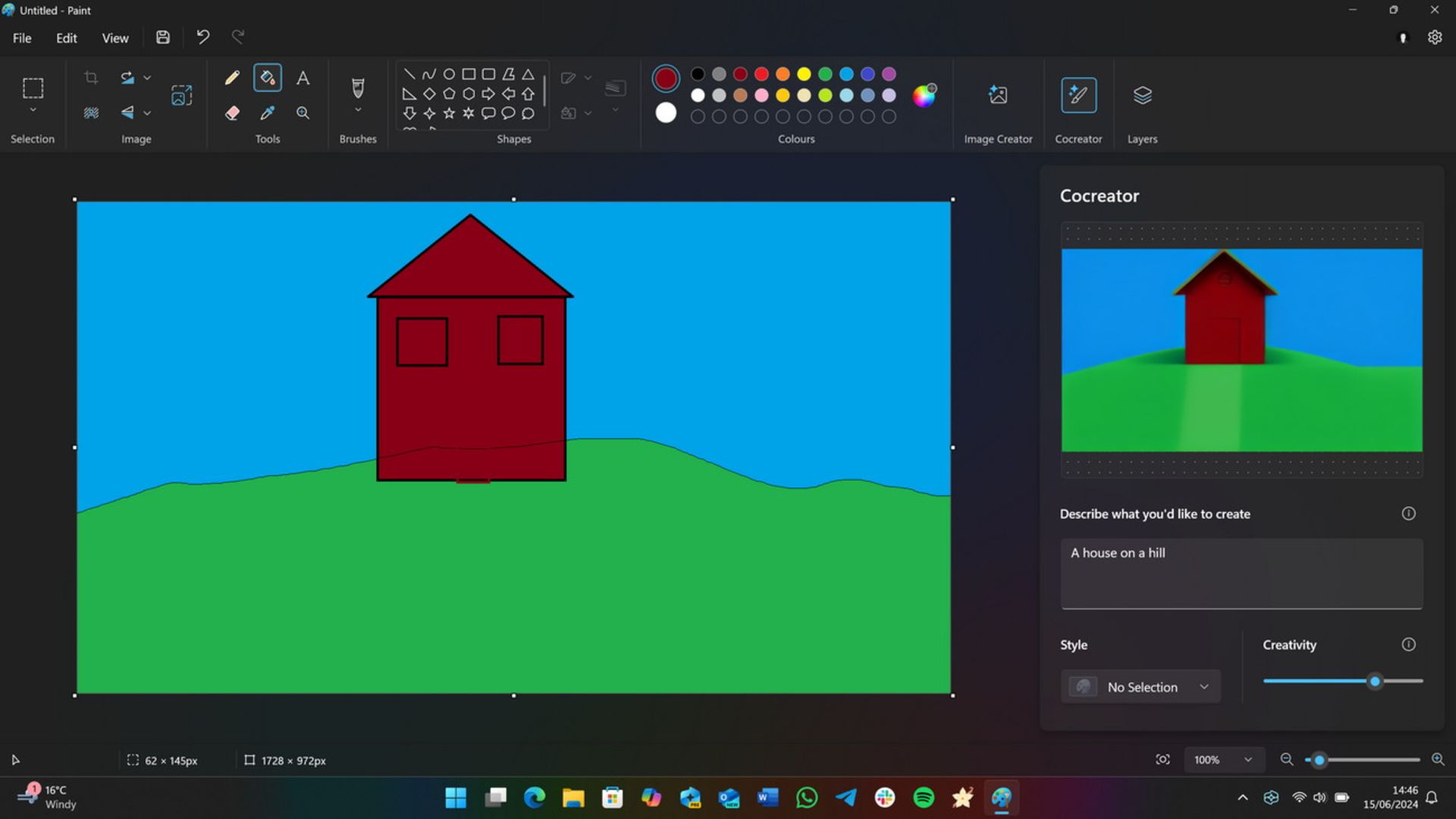 تولید تصویر با هوش مصنوعی در برنامه Paint