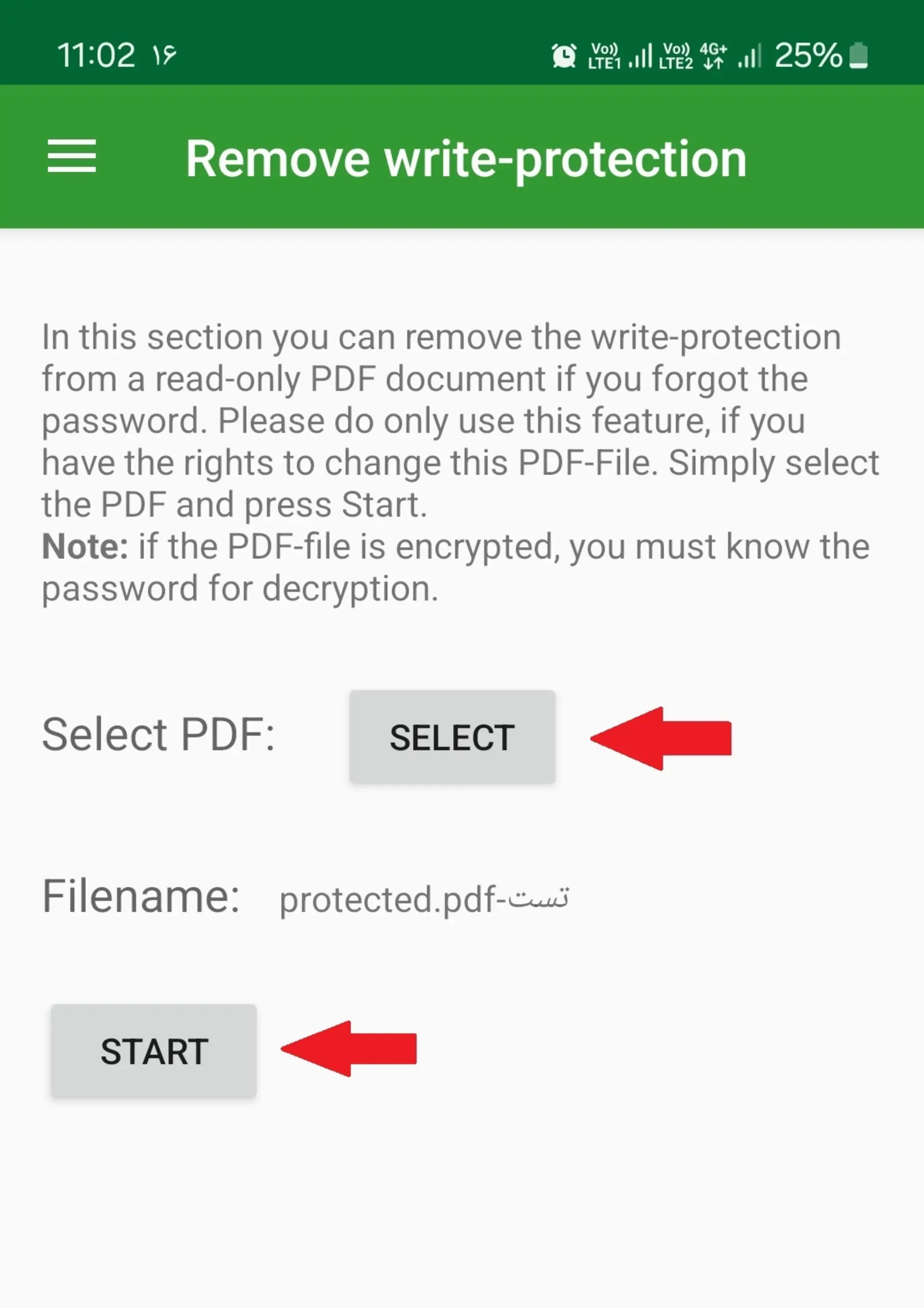 حذف قفل pdf در اندروید