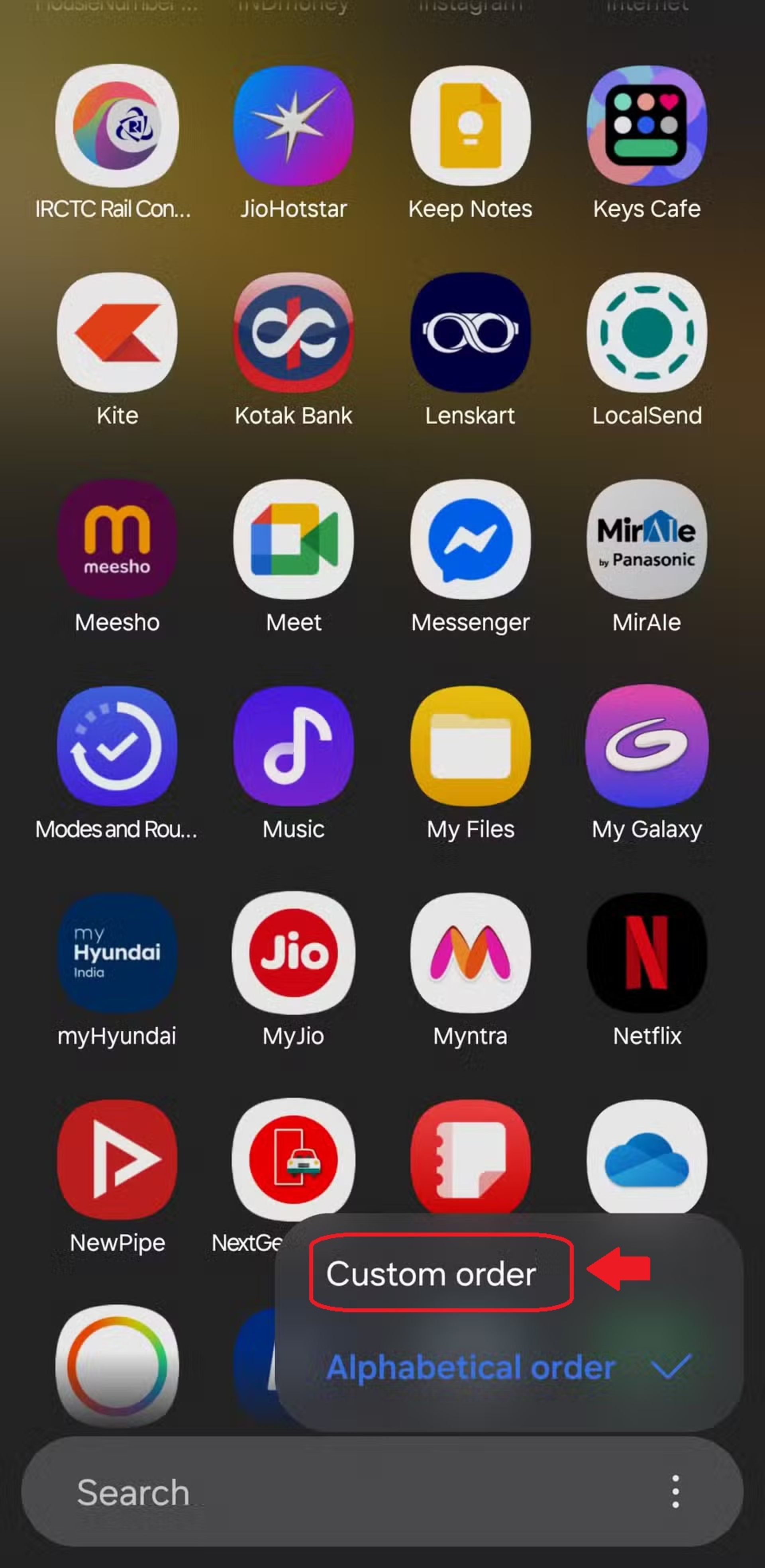  تغییر منوی برنامه‌ها به حالت افقی در One UI 7