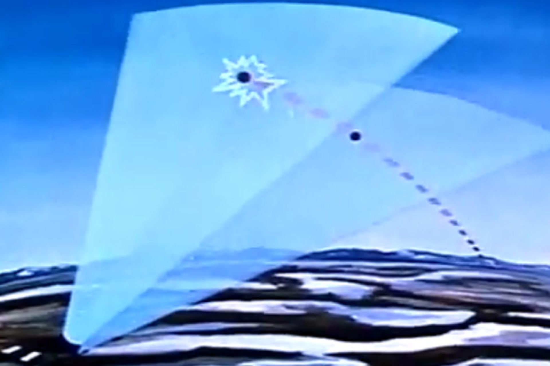 تصویرسازی هنری از قوس‌های شناسایی ایستگاه BMEWS در سایت تول