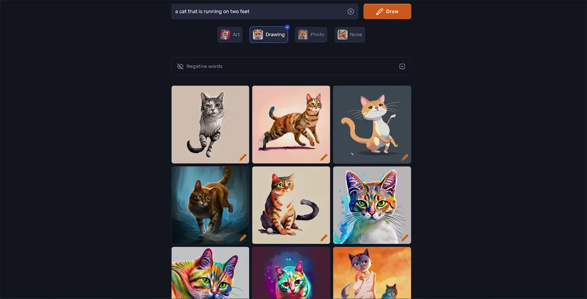 Some pictures of cats made by Craiyon artificial intelligence