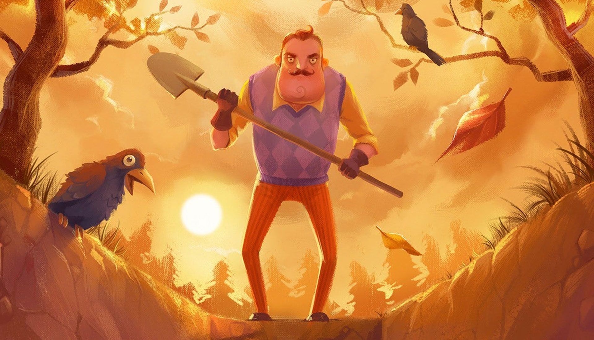 مرد با بیل ایستاده بالا سر قبل 