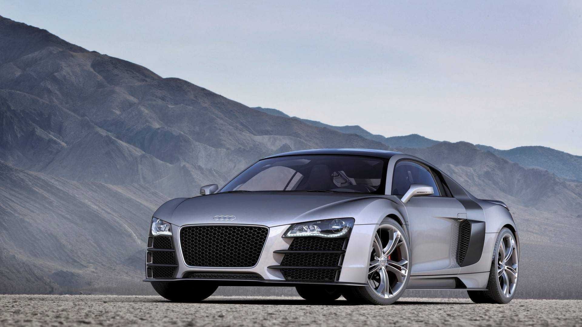 نمای سه‌چهارم جلو خودرو کانسپت آئودی R8 V12 دیزل