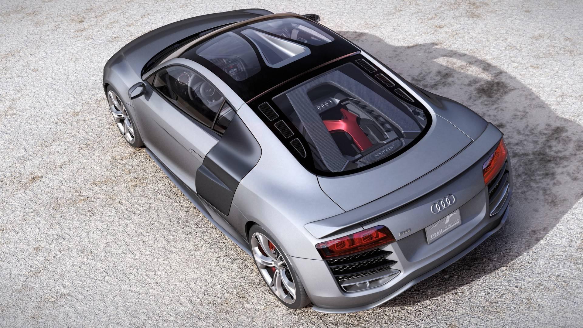 نمای بالایی خودرو کانسپت آئودی R8 V12 دیزل