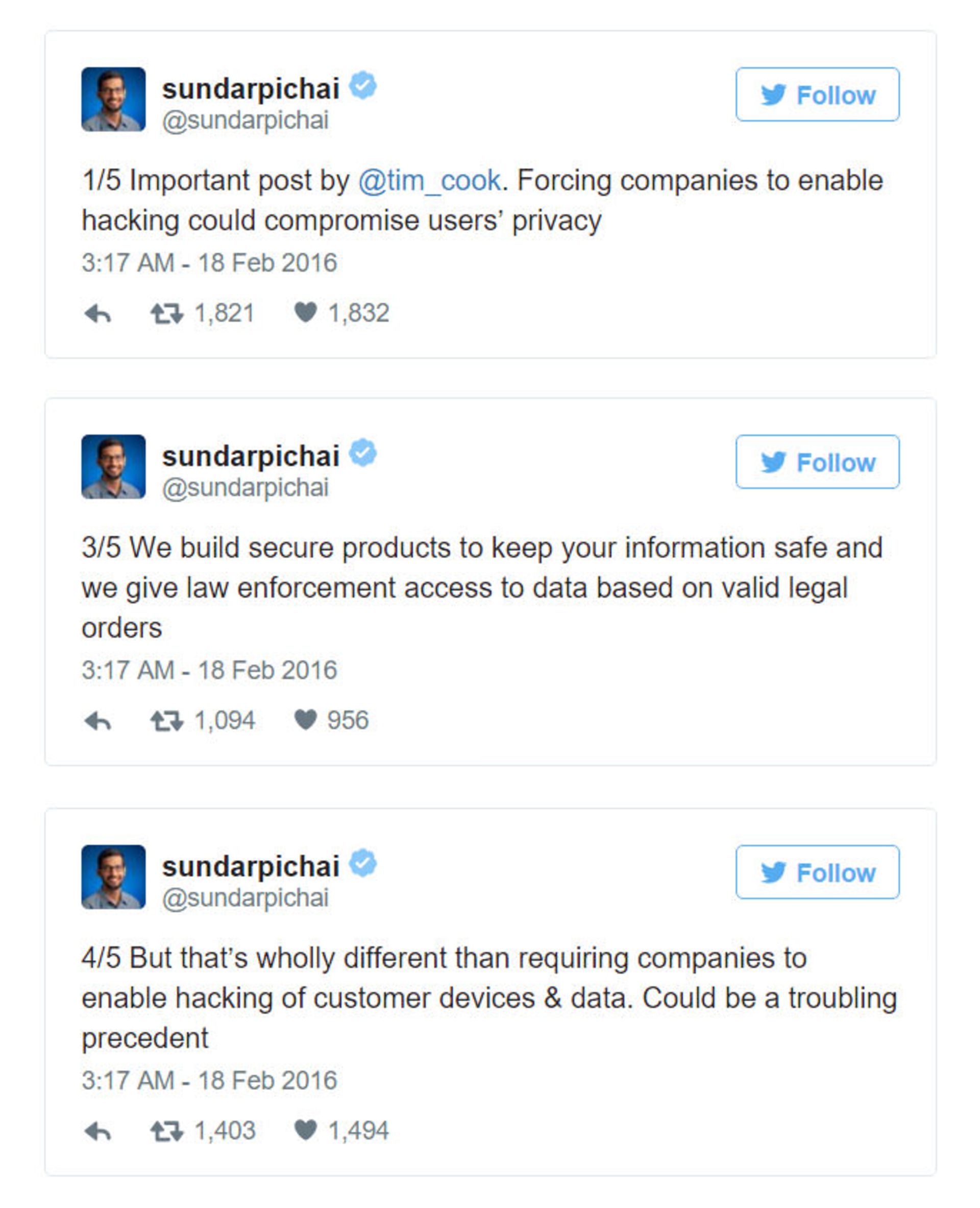 توییت ساندار پیچای