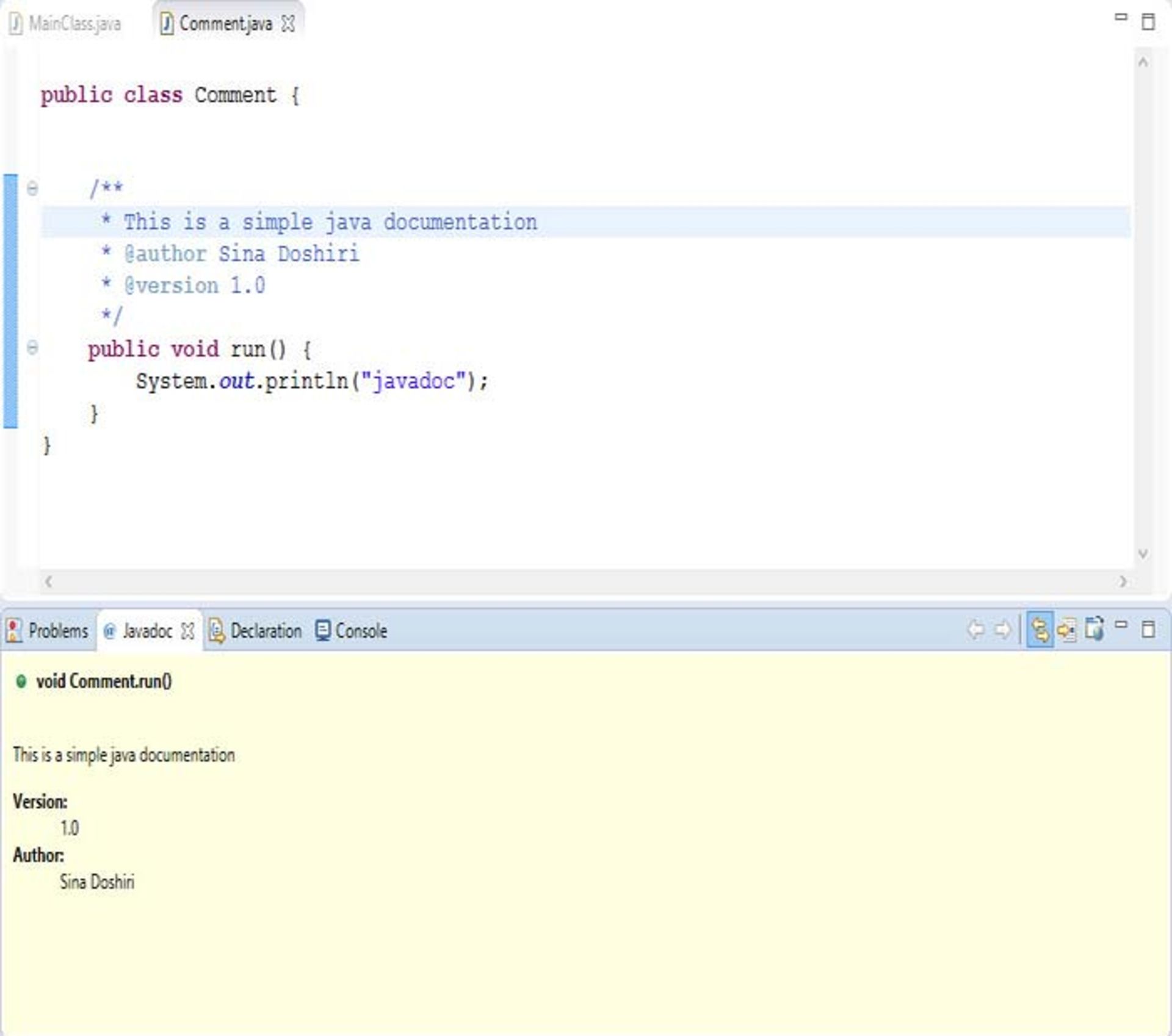 javadoc