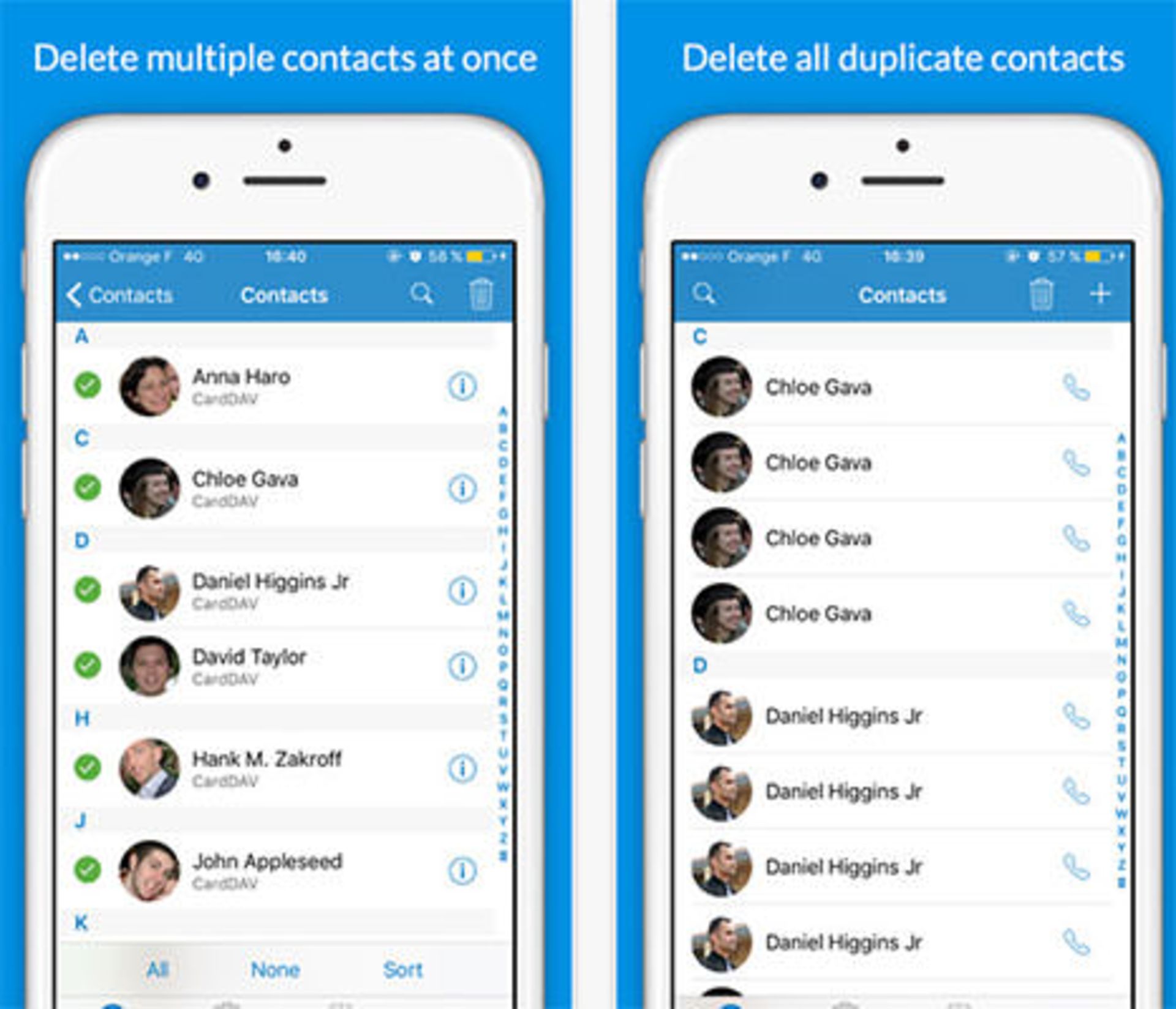 Delete Duplicates + Contacts