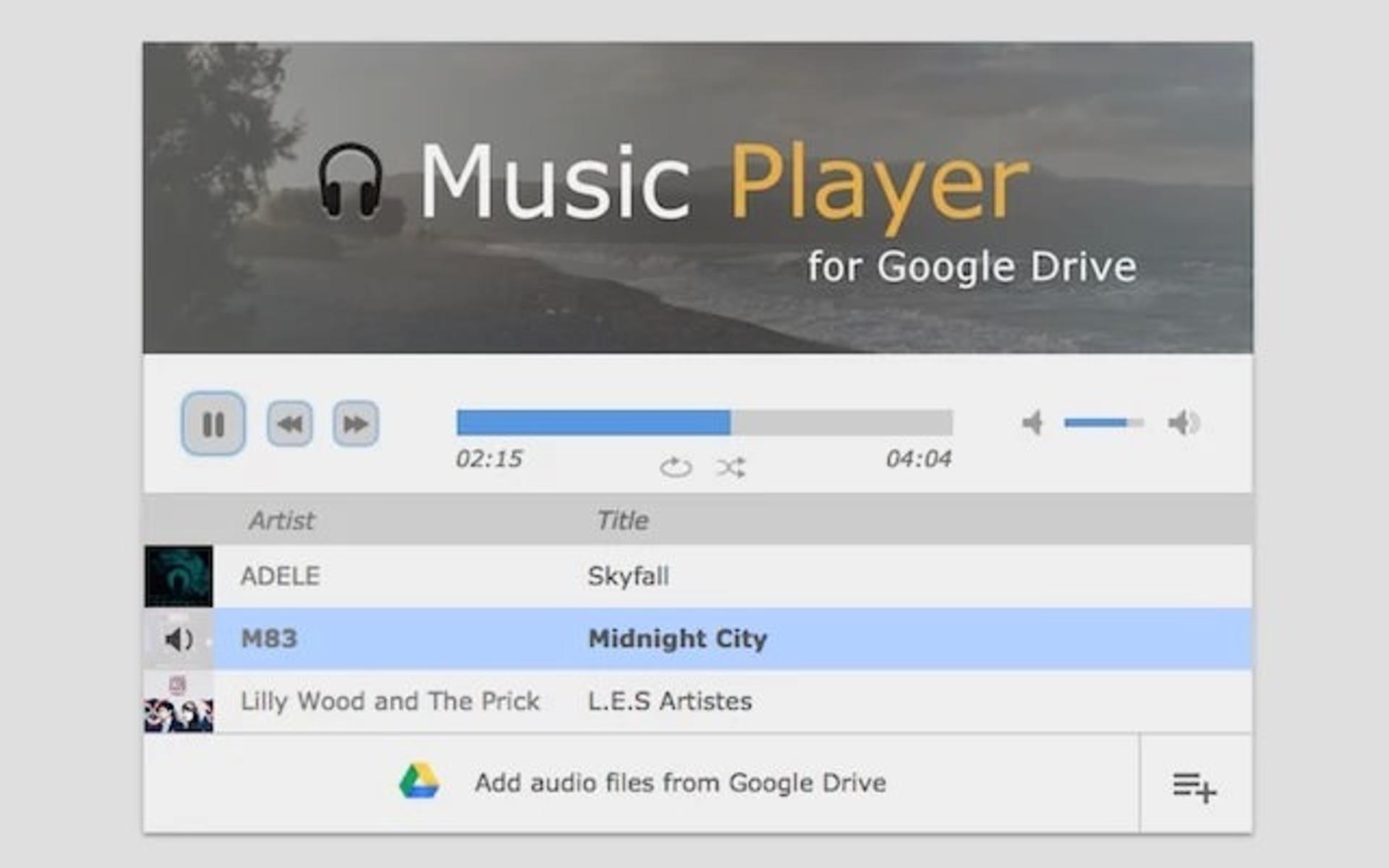 music player for google drive