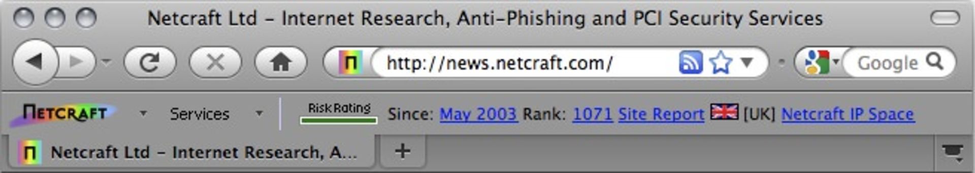 netcraft toolbar
