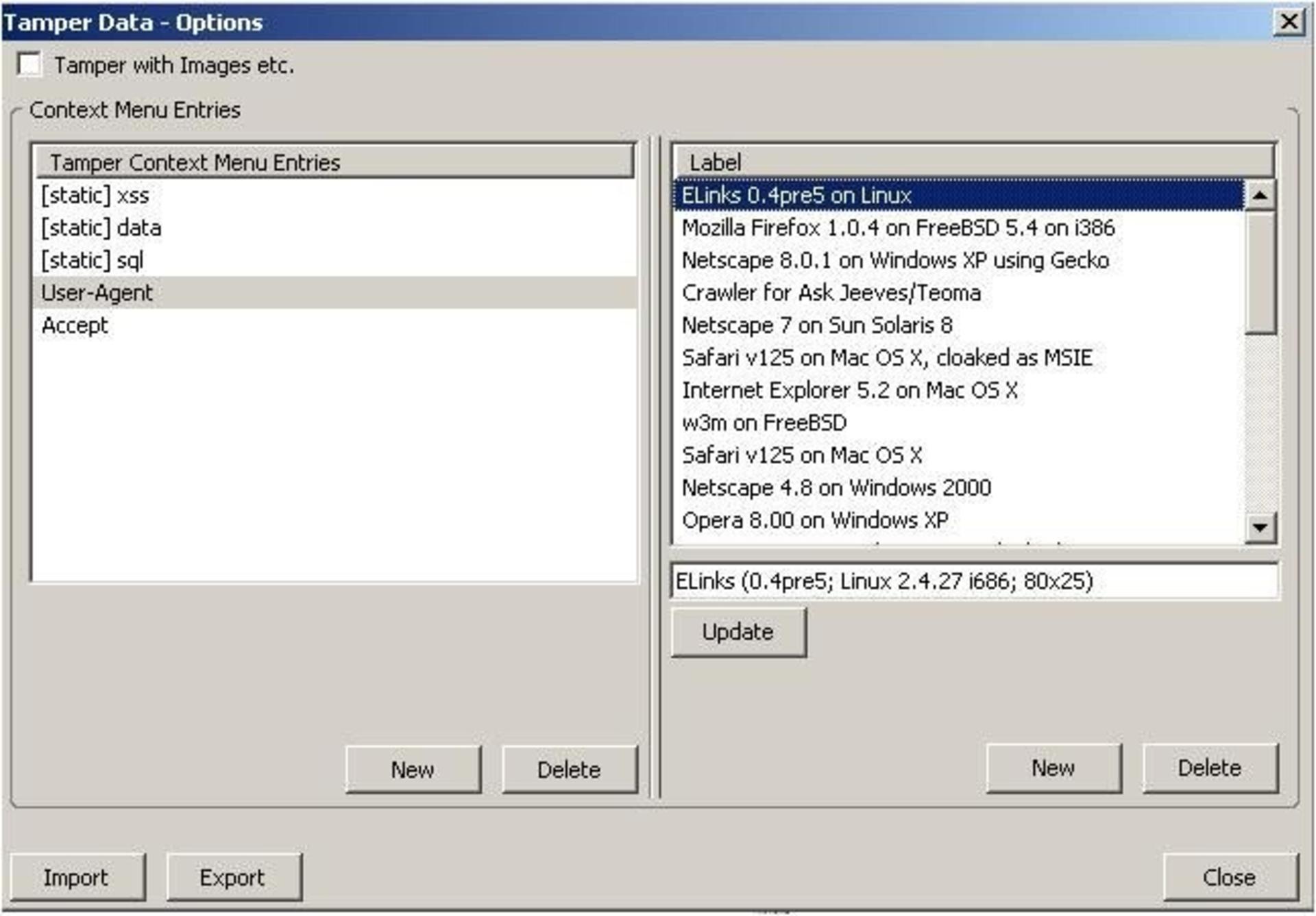 tamper data