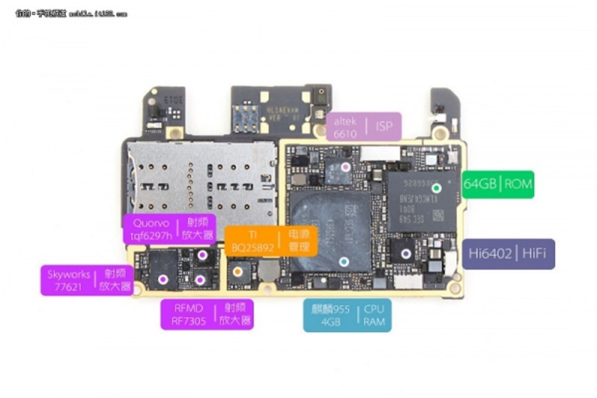 huawei p9 internal components