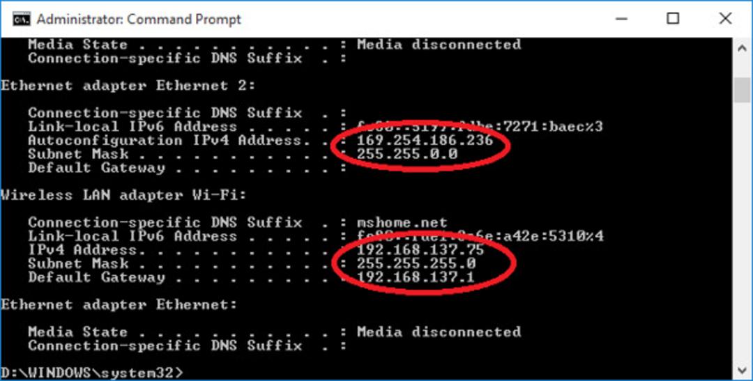 ipconfig