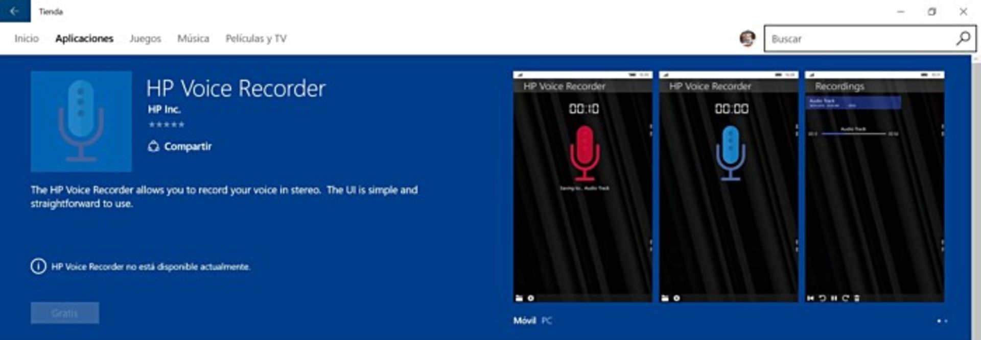 hp windows 10 mobile voice recorder