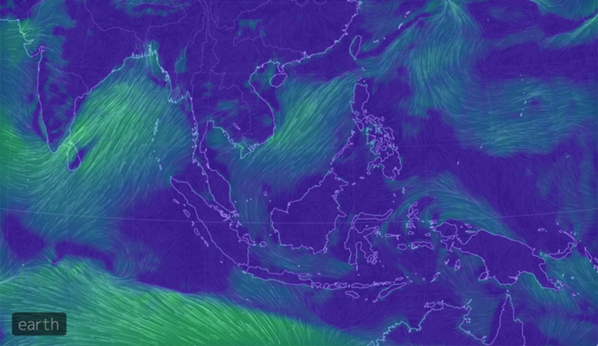 نقشه وزش بادها