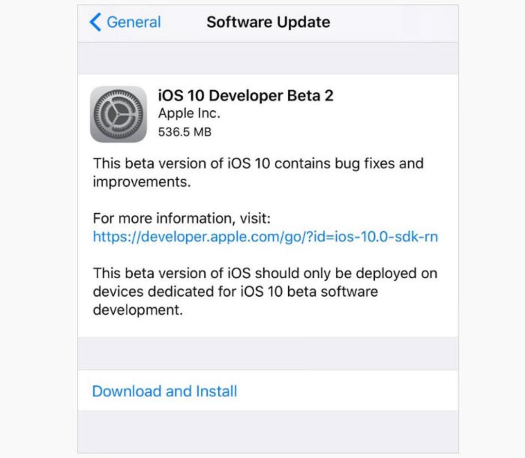 ios 10 beta 2