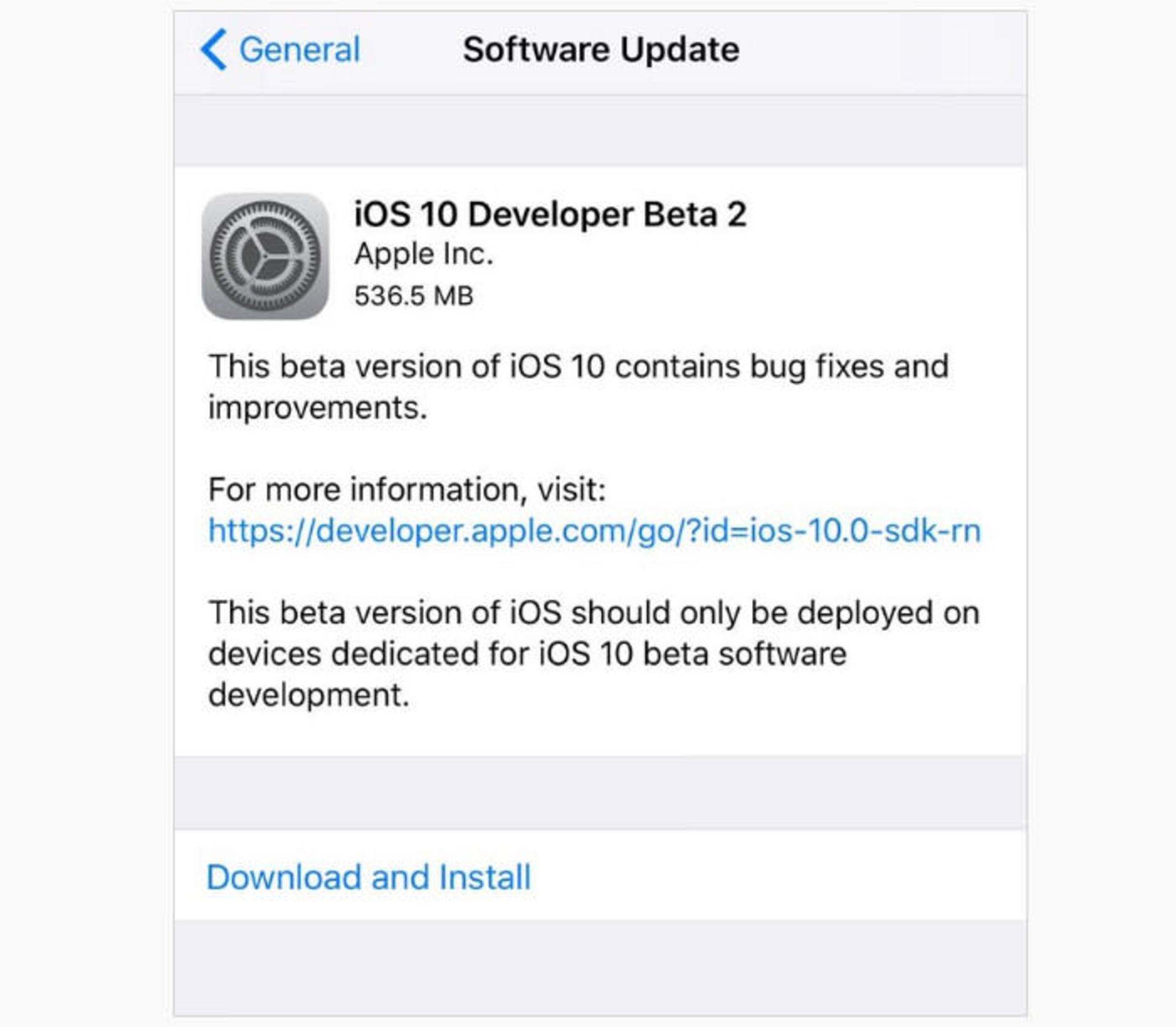 ios 10 beta 2