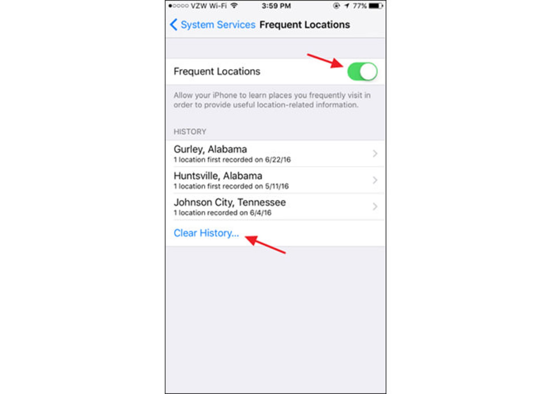 ثبت مکان های پربازدید در iOS