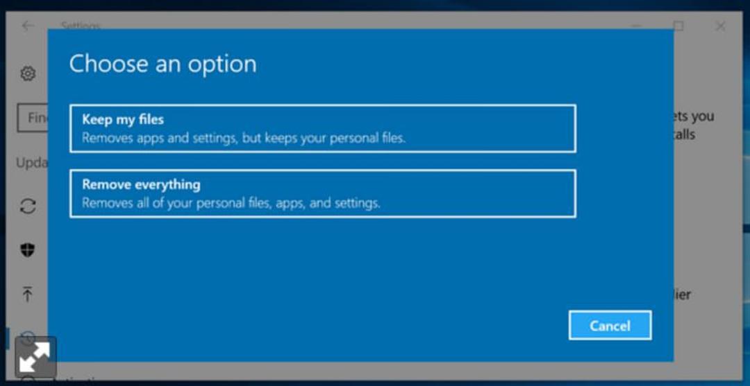 Resetting this PC