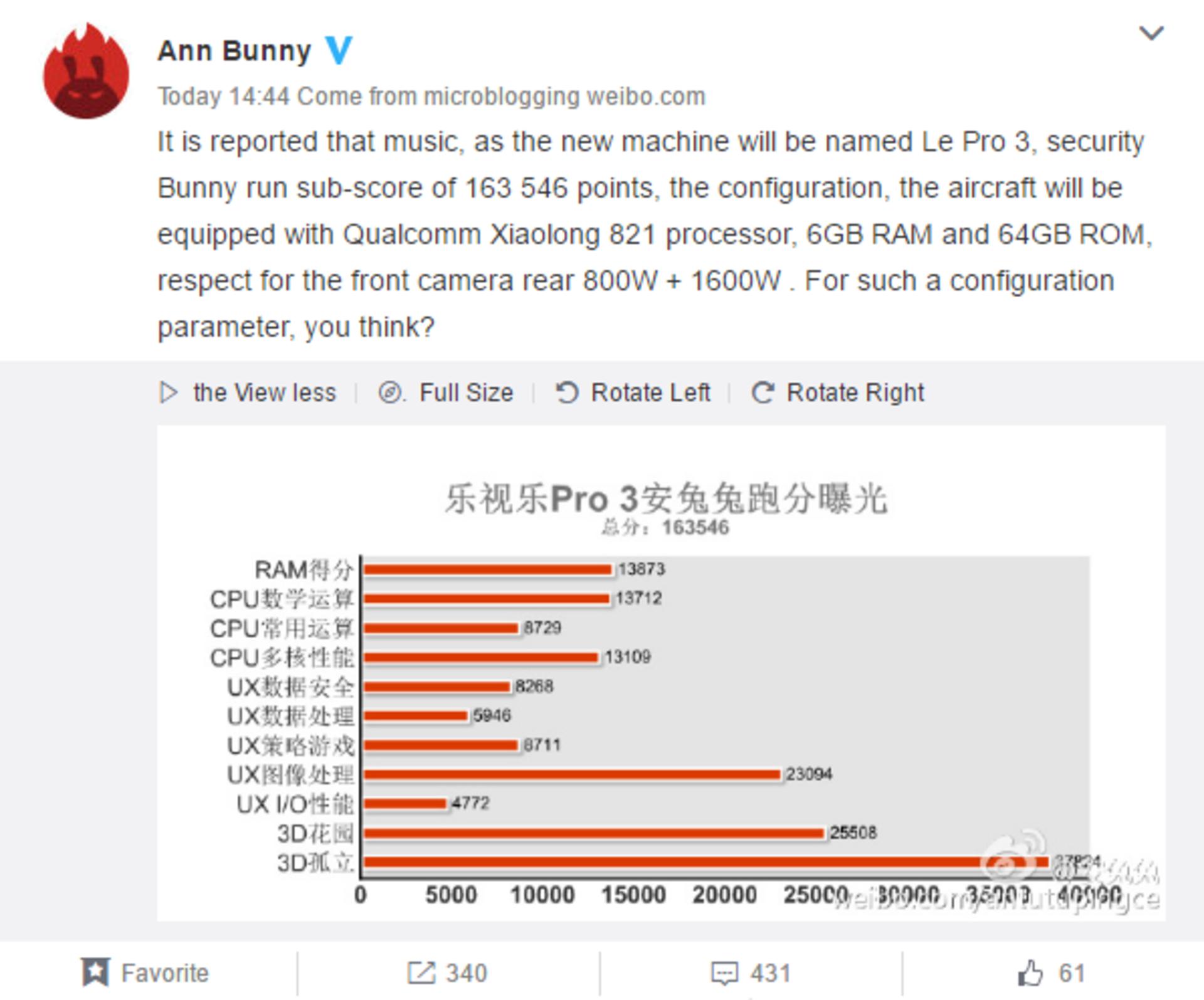 Le Pro 3 antutu