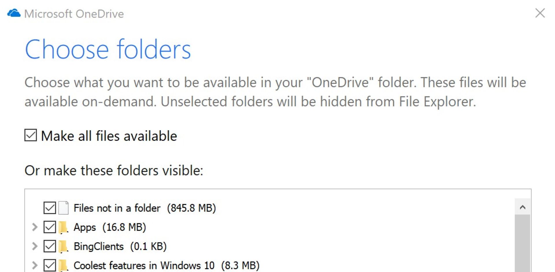 OneDrive Files On-Demand