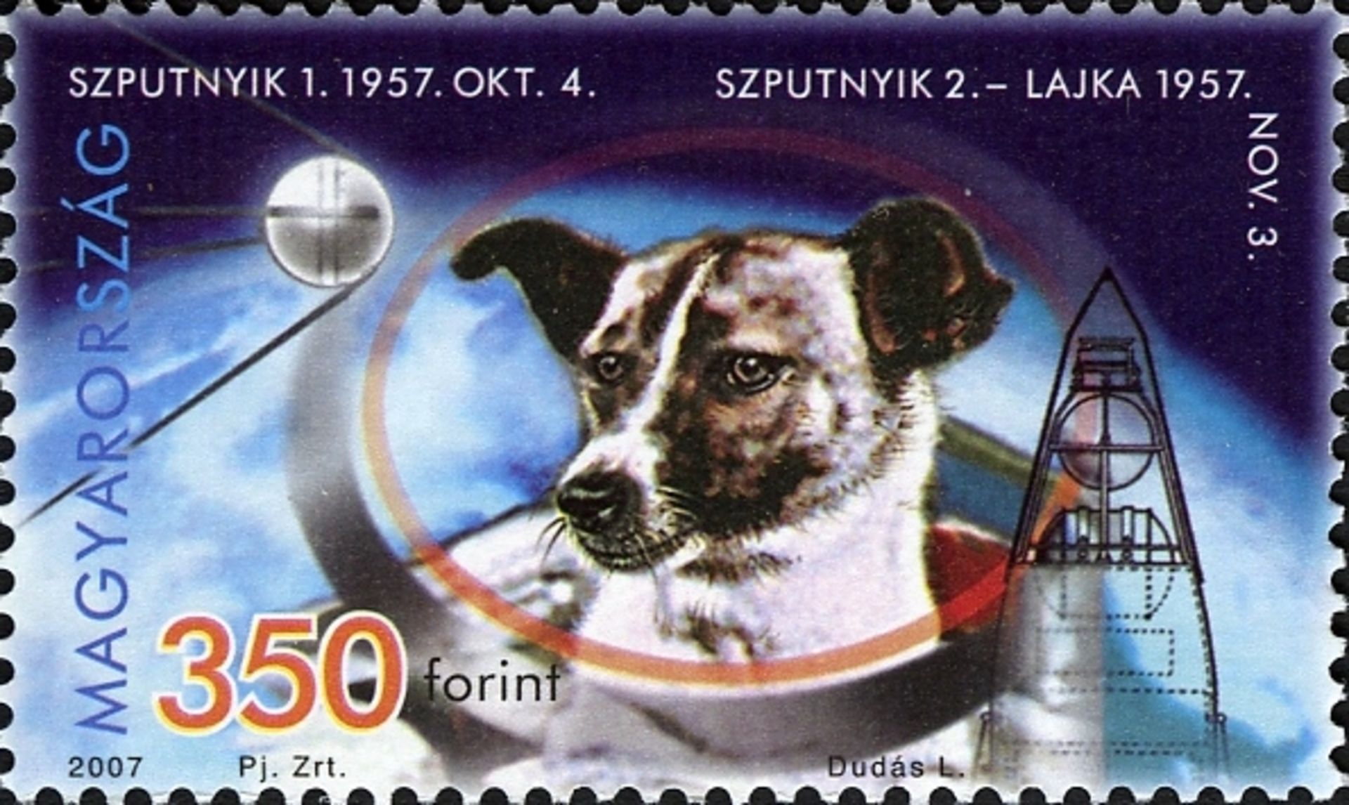 تمبرهای لایکا سگ فضانورد