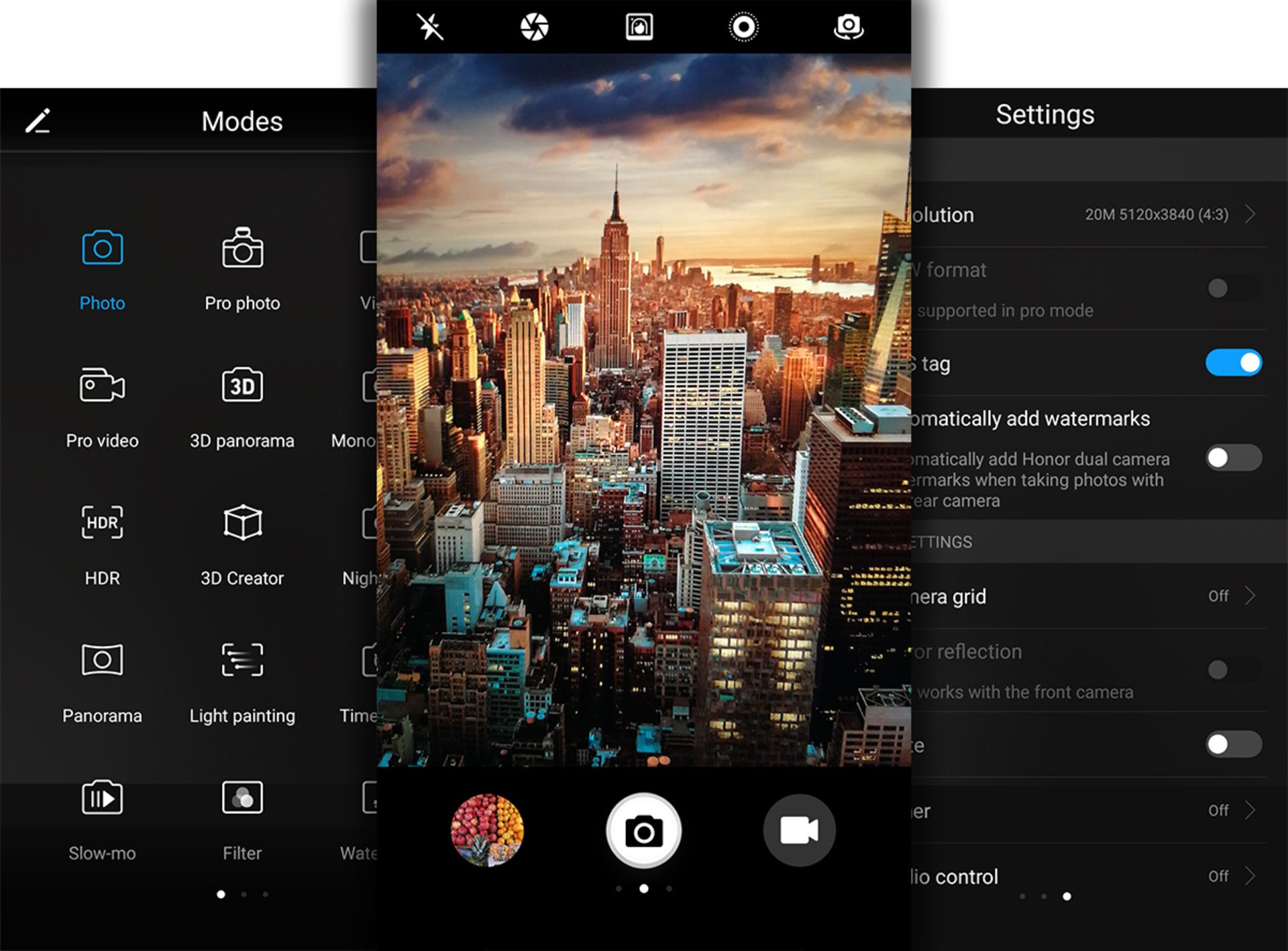رابط کاربری دوربین آنر ۹