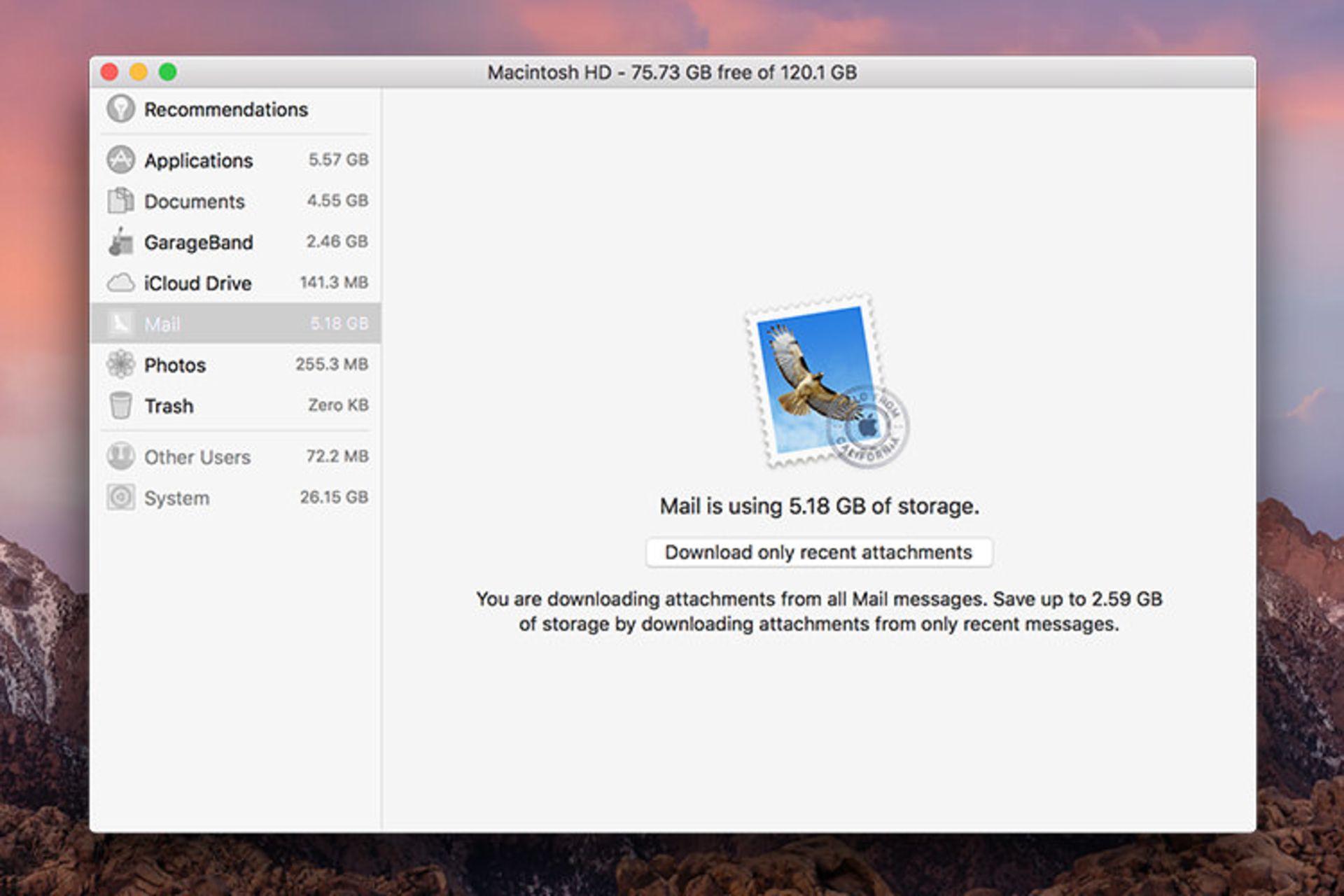 نرم افزار مدیریت حافظه macOS sierra